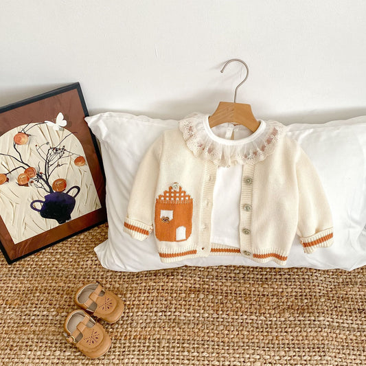 【BABY】クマ刺繡可愛いカーディガンSK051608