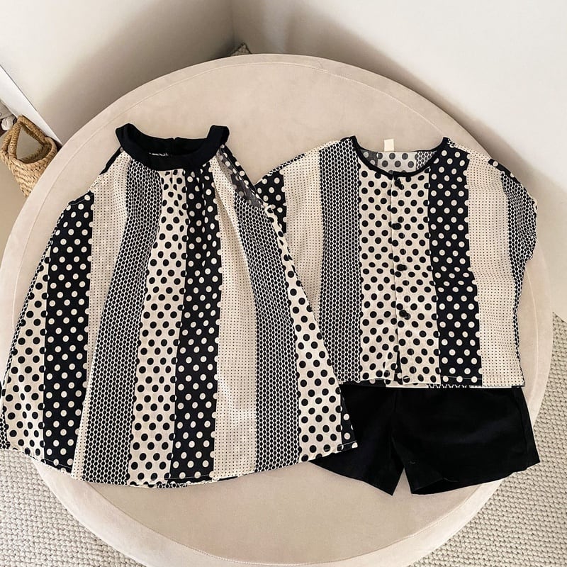【BABY&KID】夏新作 オシャレドットセットアップ、ワンピースSK0631012
