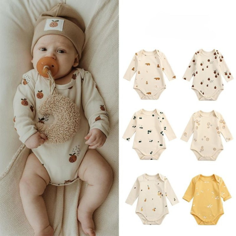 【BABY&KID】北欧風 長袖コットンロンパースSK012507