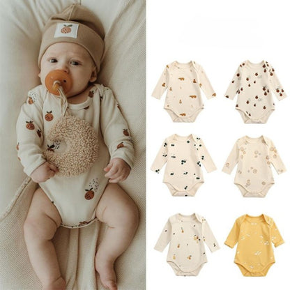 【BABY&KID】北欧風 長袖コットンロンパースSK012507