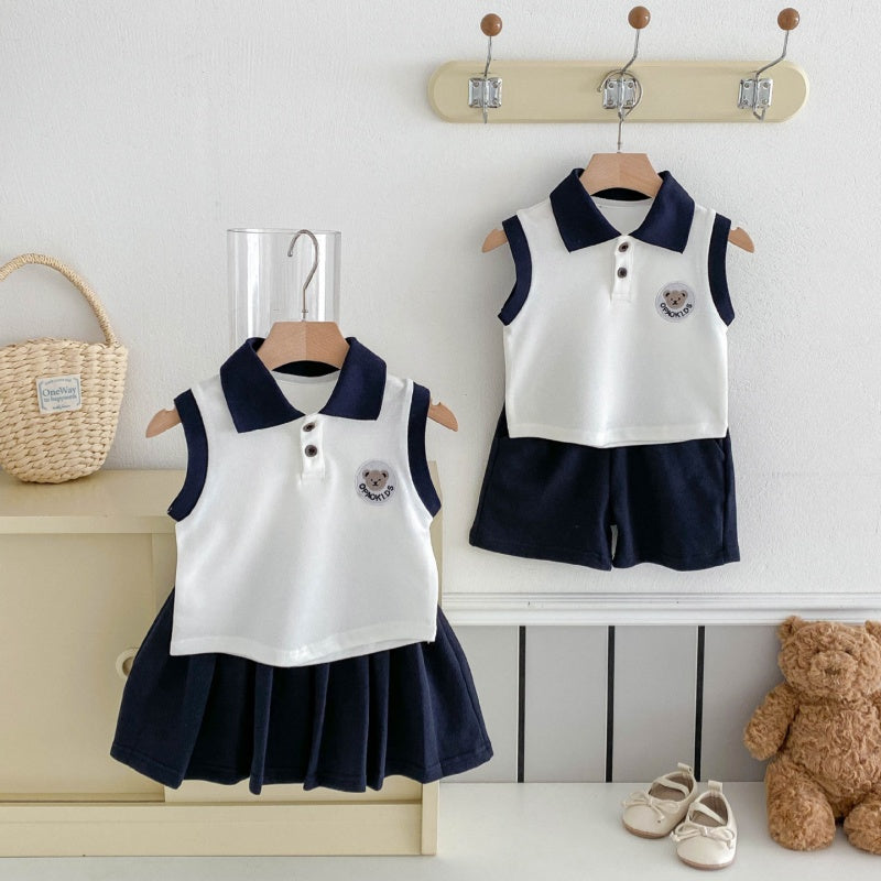 【BABY&KID】夏新作 クマロゴPOLOセットアップSK080307