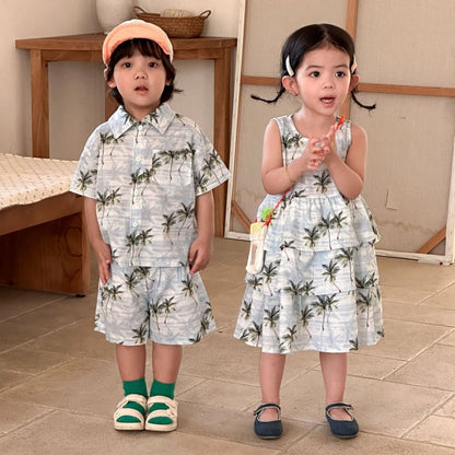 【BABY&KID】夏新作リゾート風セットアップ、ワンピースSK104706