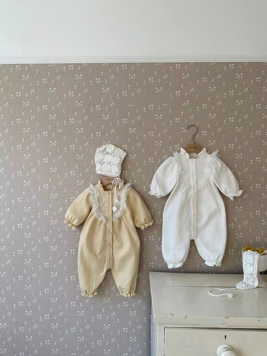 【BABY】シンプル系無地プリンセスロンパースSK022611