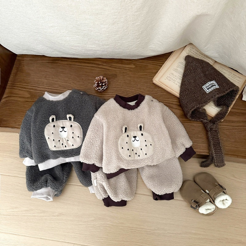 【BABY&KID】韓国風キャラあったかセットアップSK103224