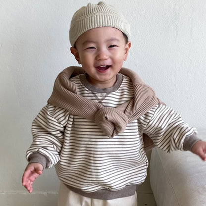 【BABY】ストライプクルーネックスウェットSK101917