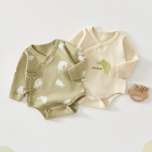 【BABY】カートゥーン柄綿紐付きロンパースSK103804