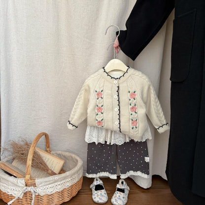【BABY&KID】花刺繍ニットカーディガンSK101821