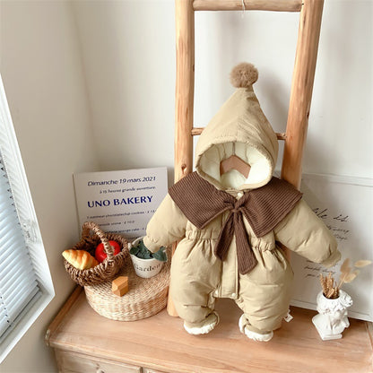 【BABY&KID】厚手帽子付き防寒ロンパースSK021705