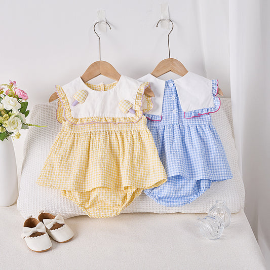 【BABY】夏新作 アイスクリームグリッドセットアップSK072310