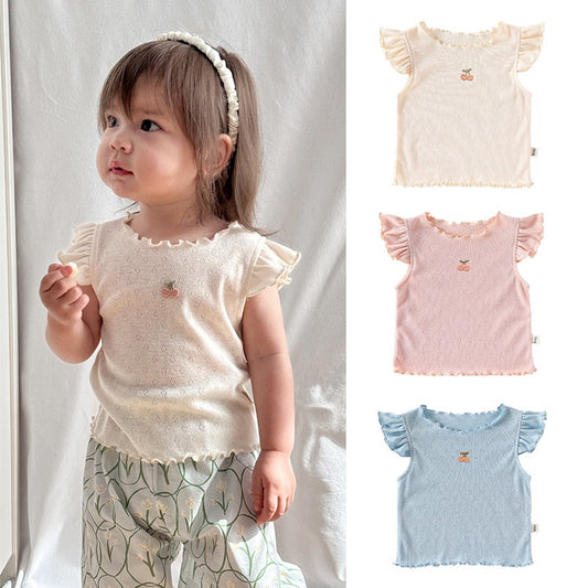 【BABY】夏新作 北欧風 フリル袖トップス、花柄パンツSK091311