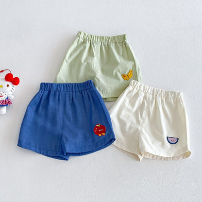 【BABY&KID】夏新作フルーツ刺繍ショートパンツSK106119