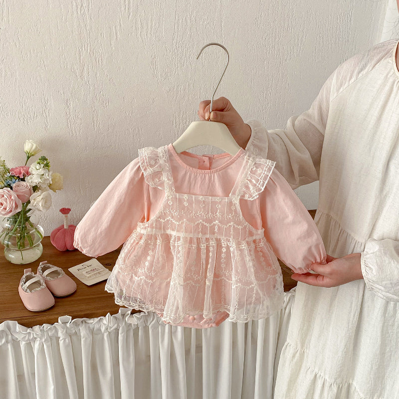 【BABY】刺繍チュールロンパース2点セットSK103403