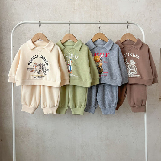 【BABY&KID】カートゥーン柄カジュアルセットアップSK100829
