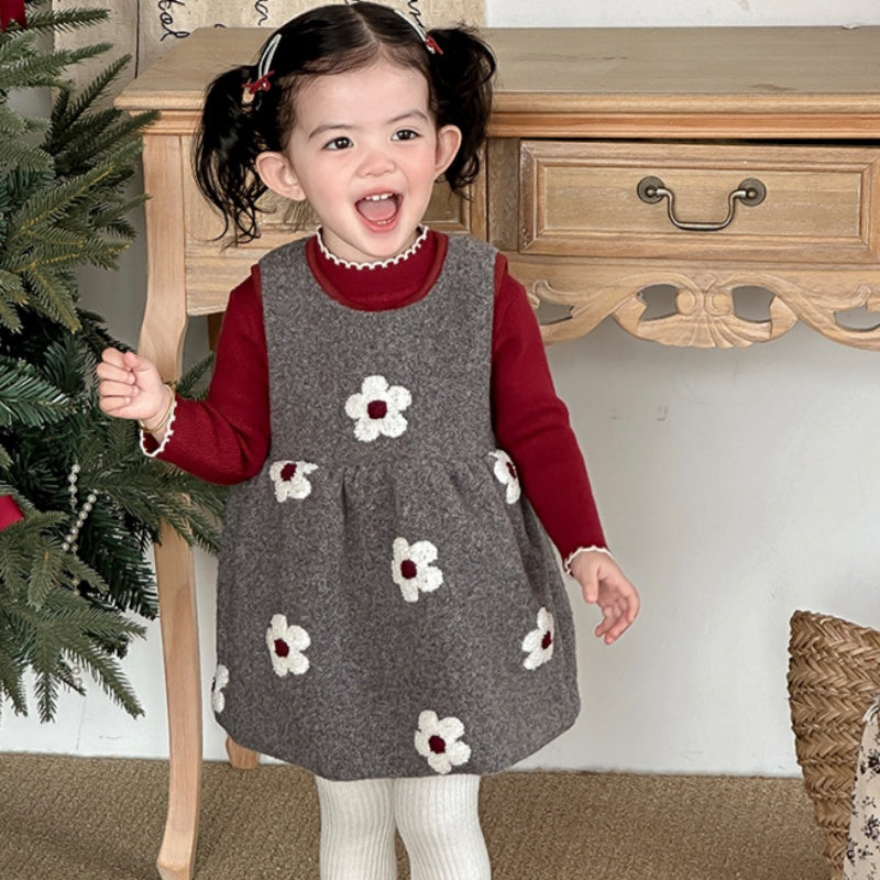 【BABY】冬新作レトロ花柄ジャンパースカートSK102724