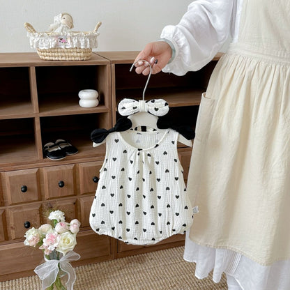 【BABY】夏新作ハート＆リボンロンパースSK106506