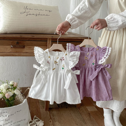【BABY&KID】夏新作花刺繍ワンピースSK105021