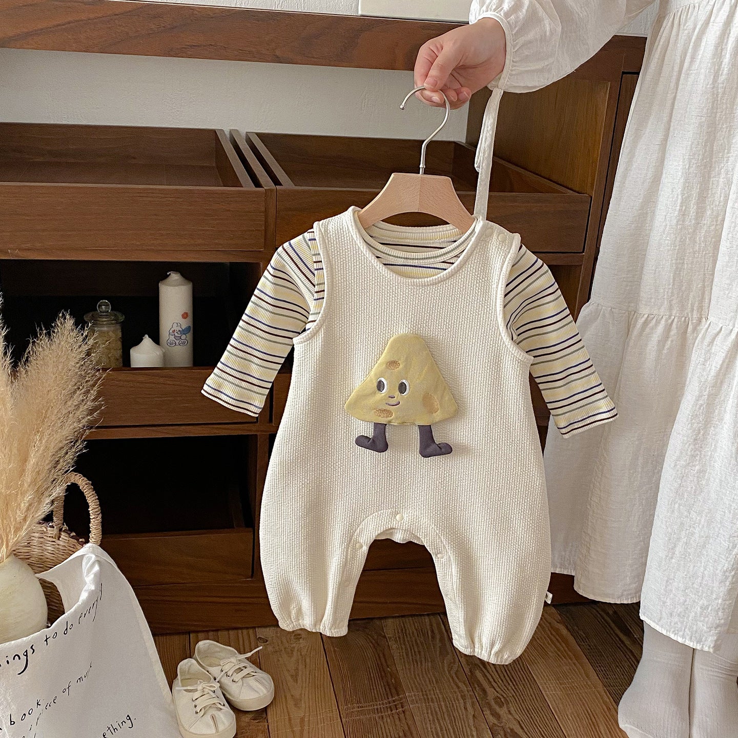 【BABY】チーズロンパース&ボーダーTシャツSK100415