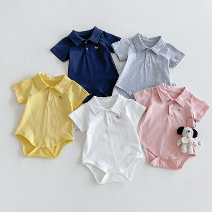【BABY】夏新作カートゥーン刺繍ロンパースSK106517