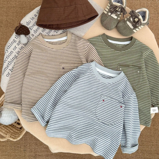【BABY&KID】ポケット付きボーダーTシャツSK100212