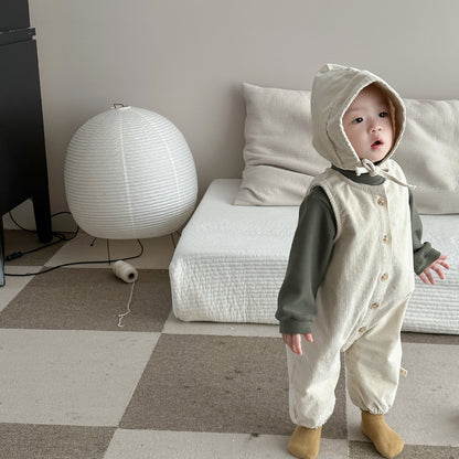 【BABY】コーデュロイサロペット、無地トップスSK010328
