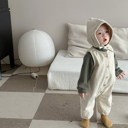 【BABY】コーデュロイサロペット、無地トップスSK010328