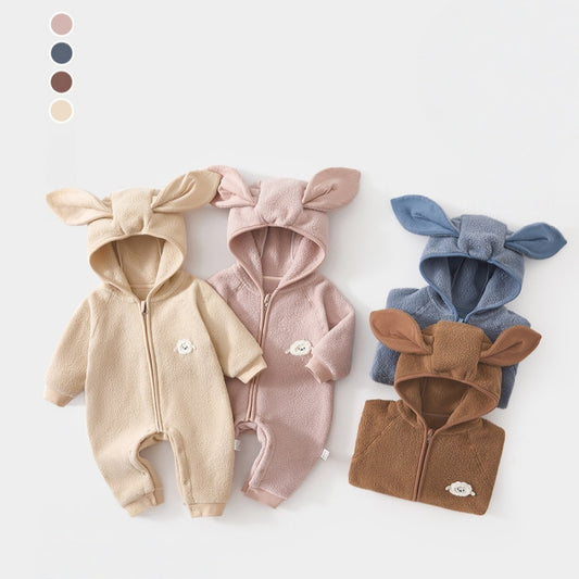 【BABY】冬新作北欧風うさ耳ボアカバーオールSK102632