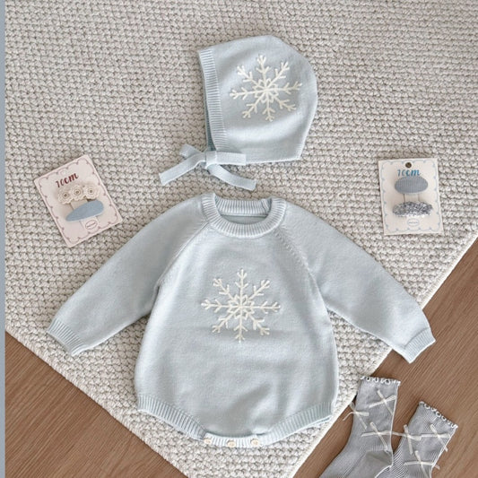 【BABY】雪の結晶ロンパース＆帽子SK106912
