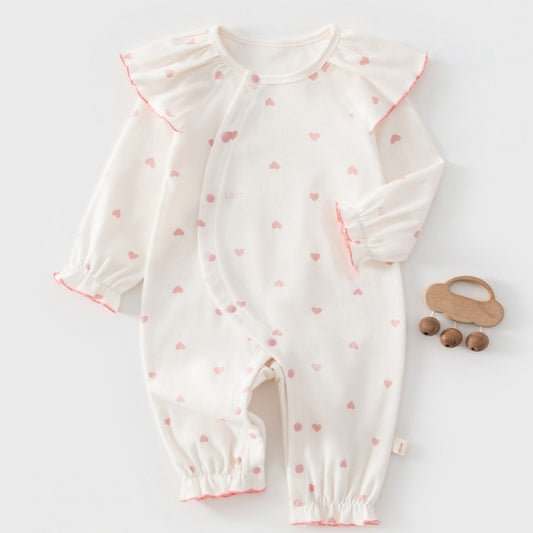 【BABY】プリンセス風ハート柄綿カバーオールSK103813