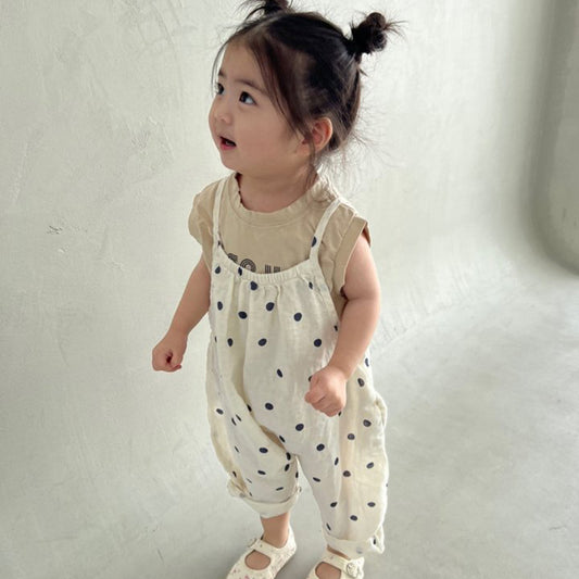 【オトク】【BABY&KID】夏新作 ドットキャミサロペット、TシャツSK090324