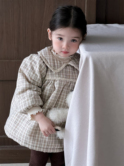 【BABY】レースチェックの厚手ワンピースSK01231