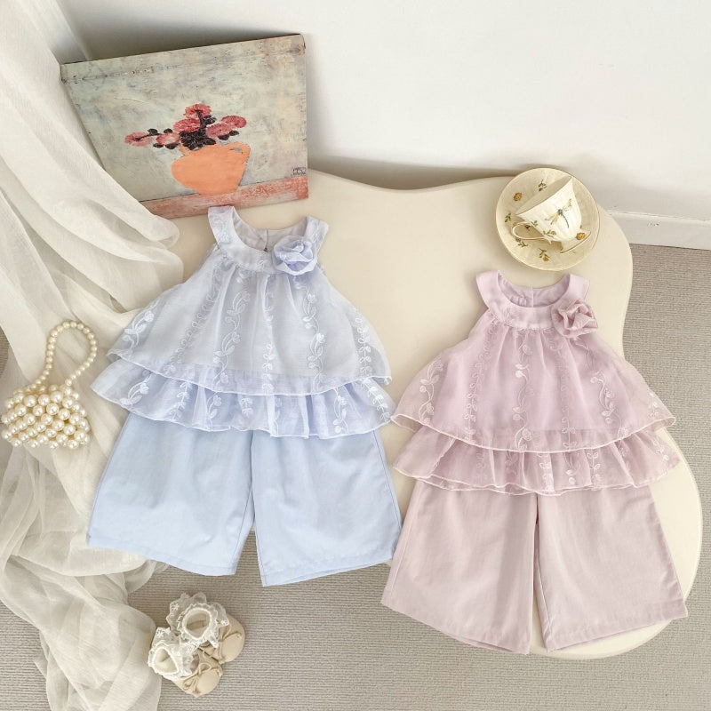 【BABY&KID】夏新作刺繍チュールセットアップSK106505