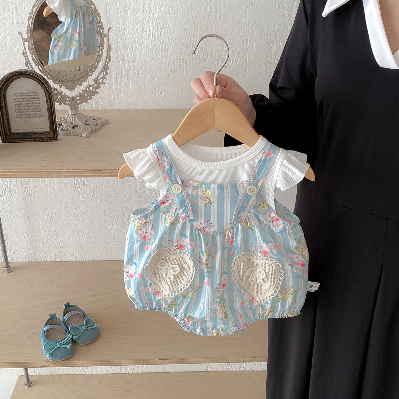 【BABY】夏新作 小花柄キャミロンパース＆TシャツSK090604