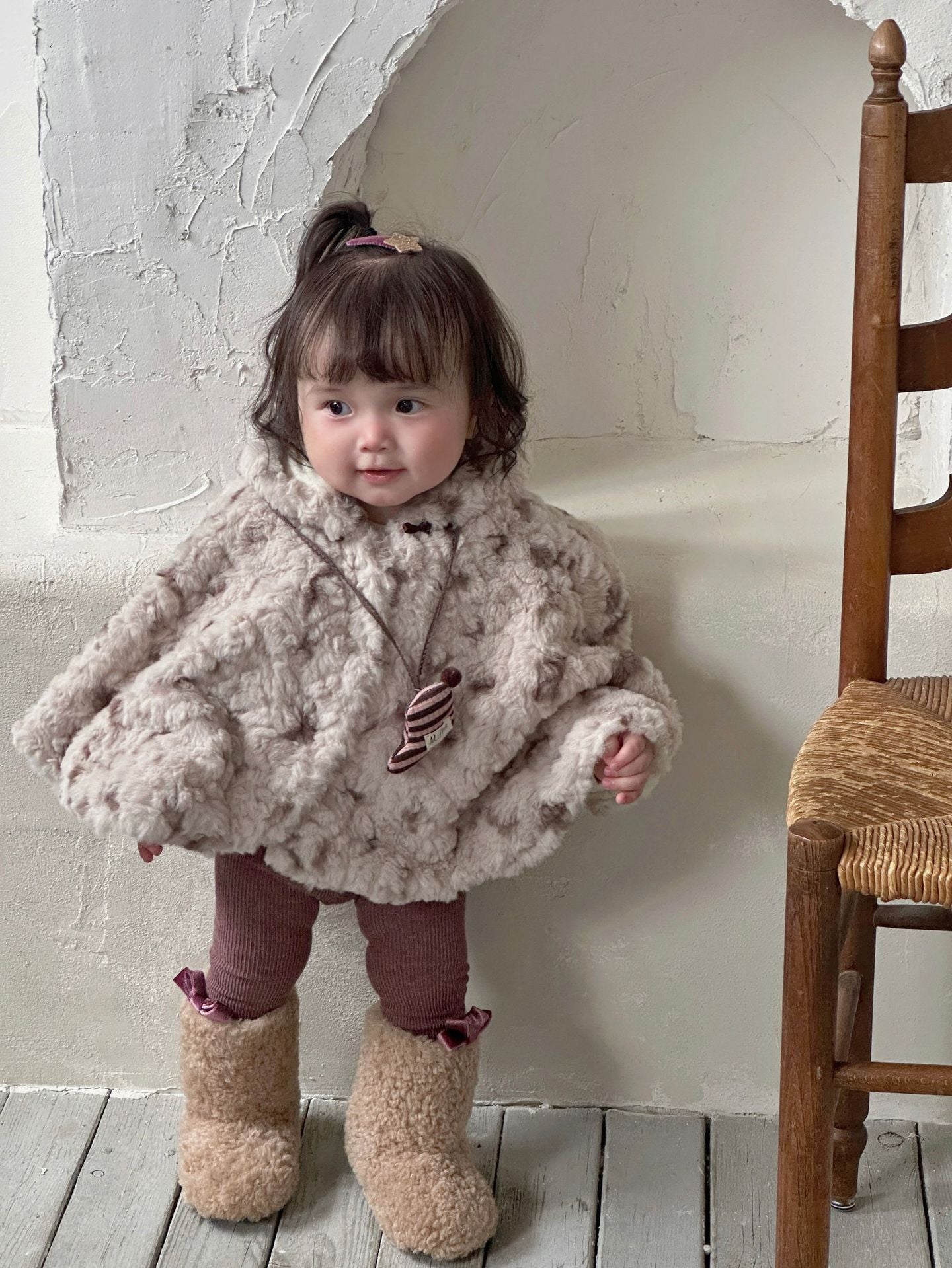 【BABY】厚手のプリントが可愛いケープSK11539
