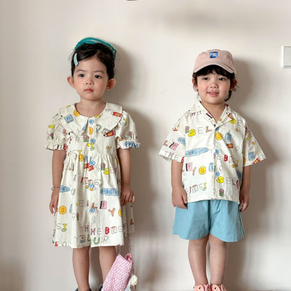 【BABY&KID】夏新作カートゥーンプリントセットアップ、ワンピースSK104709