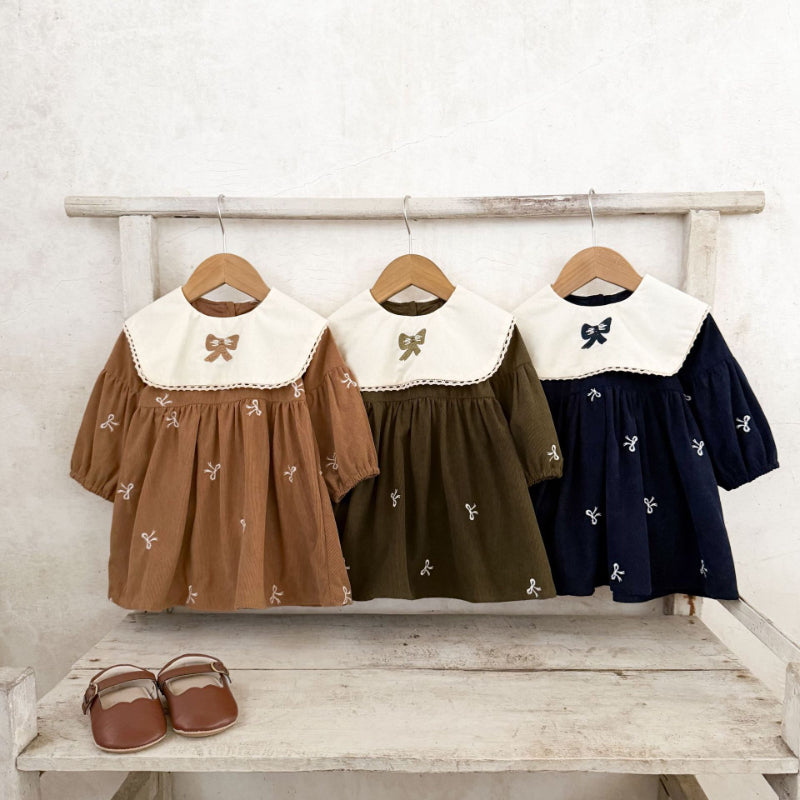 【BABY&KID】コーデュロイ蝶結びワンピースSK011002