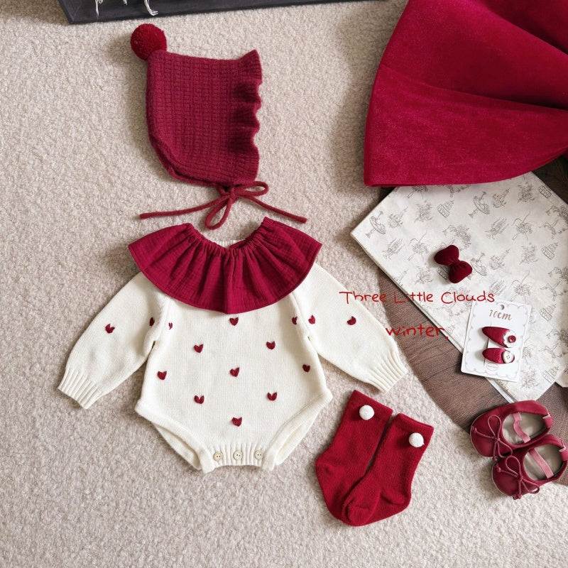 【BABY】ハート刺繍ロンパースSK106918