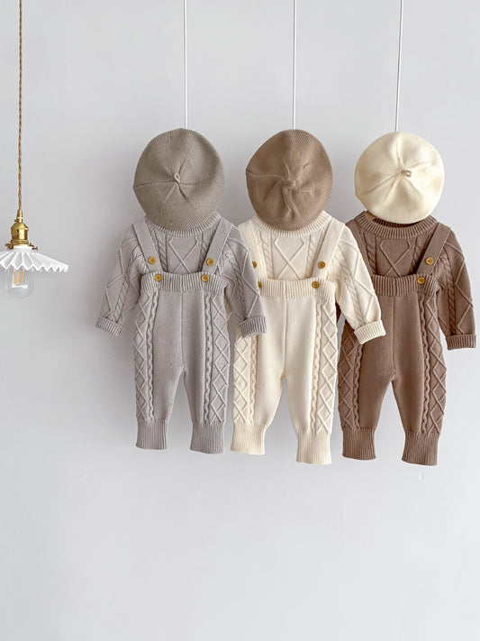 【BABY&KID】ケーブル編みニットサロペット、セーターSK022406