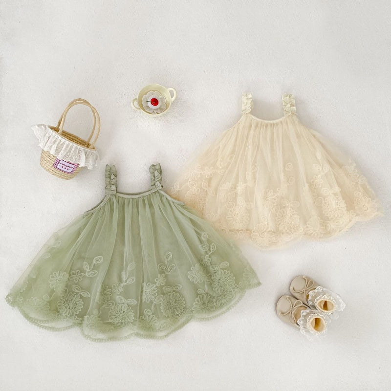 【BABY&KID】夏新作チュールフラワーキャミソールワンピースSK106504