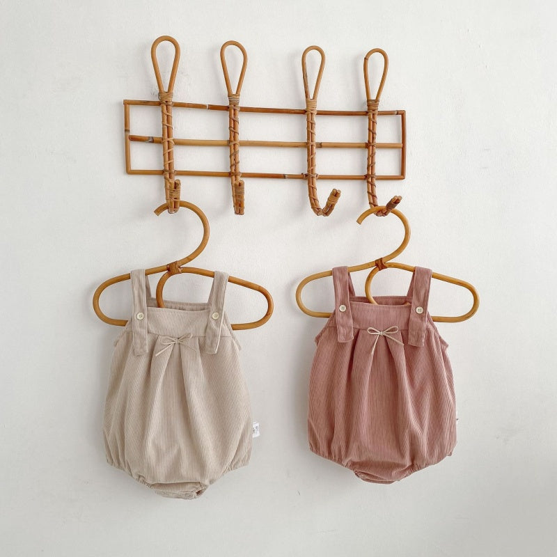 【BABY】蝶結びコーデュロイロンパースSK104107