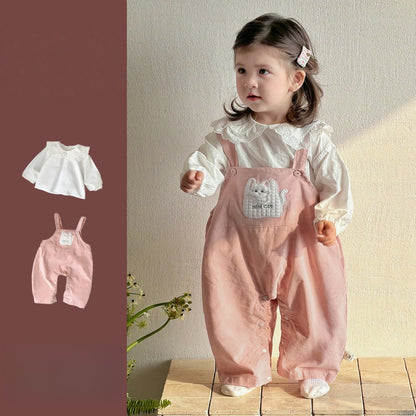【BABY】ねこちゃんサロペットパンツSK103704