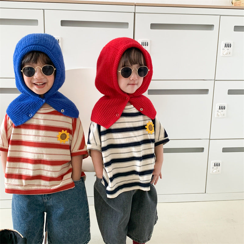 【BABY&KID】夏新作 ひまわりボーダーシャツSK080504