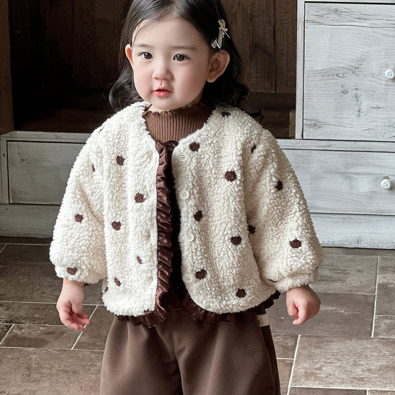 【BABY】冬新作ボアドットフリルアウターSK103119