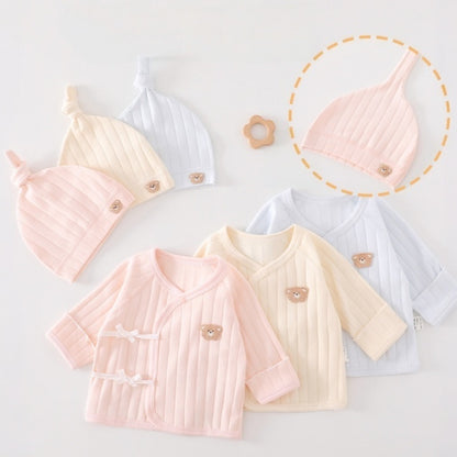 【BABY】くまワッペン短肌着＆帽子SK107504