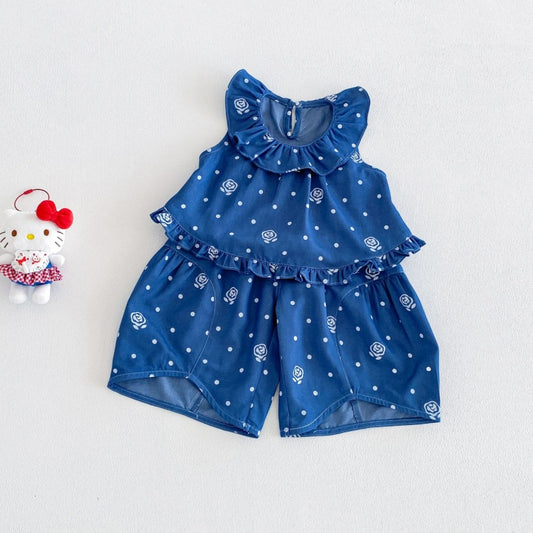 【BABY&KID】夏新作ドットデニムセットアップSK106108