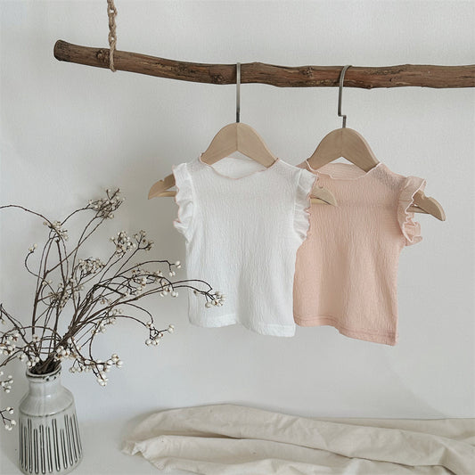 【BABY】夏新作 無地フリル袖TシャツSK091320
