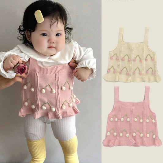 【BABY&KID】ポンポン付きニットベストSK101828