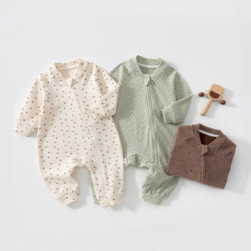【BABY】総柄斜めファスナーカバーオールSK107523