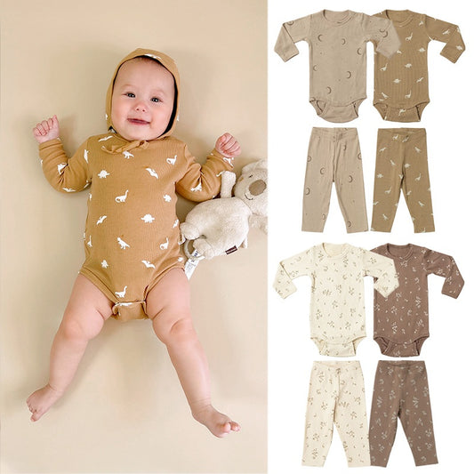 【BABY】北欧風カートゥーンプリントロンパース、レギンスSK101324