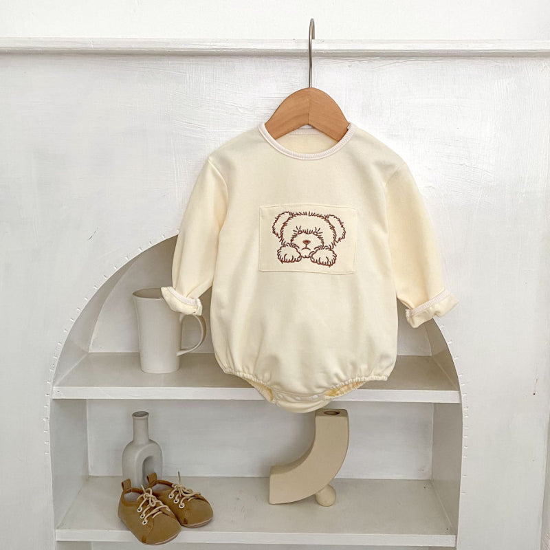 【BABY】かわいいくまさん長袖ロンパースSK093003