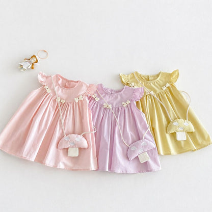 【BABY&KID】夏新作フリルスリーブワンピース＆きのこショルダーバッグSK106114